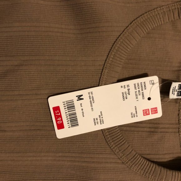 NWT Uniqlo Ribbed T-Shirt M - Picture 2 of 2